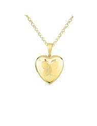 Sterling silver and 14k gold Heart Shaped Locket w/ Butterfly Necklace