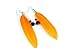 Orange Cream Feather Dangle Earrings with Faceted title=
