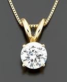 14k Gold Certified Diamond Round-Cut Pendant (3/4 ct. t.w.)