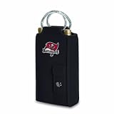 NFL Tampa Bay Buccaneers Metro Brunello Insulated Neoprene Two-Bottle Wine Tote with Corkscrew, Black