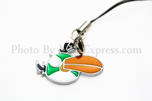 Get Gifts – Rio the Movie Angry Birds Toy Phone Charm Strap with Mini Snap Hook – Green Bird
