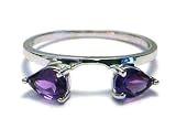 Pear cut Amethyst Ring Wrap Guard Enhancer white gold