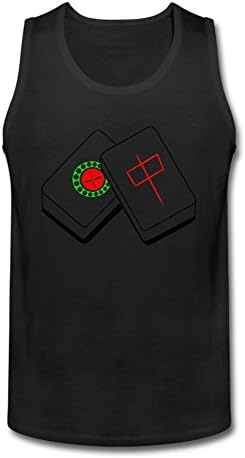 Jikop One Men's Designed Playing Mahjong Tank Top Black XXXL