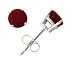 All-Natural Genuine 4 mm, Round Ruby earrings set in 14k White Gold