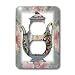 Florene Victorian Images - Victorian Flower Teapot On Blue Pink Floral Background - Light Switch Covers - 2 plug outlet cover