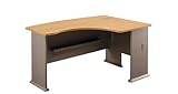 SERIES A: LIGHT OAK RIGHT L-BOW DESK