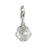 SilberDream - Charme Ball zircone blanc en argent grille pour charmes colliers bracelets boucles d'oreilles - Argent 925 Sterling - FC200W
