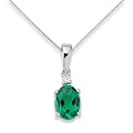 Miore UNI003PW - Collar de de oro blanco (9k) con 2 esmeraldas sint�ticas