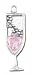 Solid Sterling Silver Pink Champagne Charm