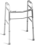 Medline Two-Button Folding Walker without Wheels