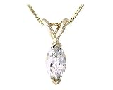 1/2 ct.tw Marquise Diamond Solitaire Pendant in 18 kt. Yellow Gold