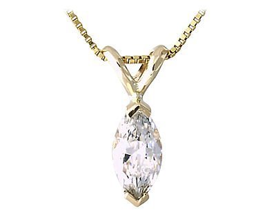 1.00 ct.tw Marquise Diamond Solitaire Pendant in 14 kt. Yellow Gold