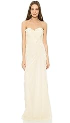 Strapless Crepe/Georgette/Polyester/Silk/Spandex   Dress With Ruffles