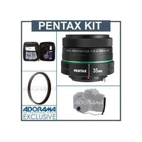 Pentax SMCP-DA 35mm f/2.4 AL Wide Angle Auto Focus Lens Kit, with Pro Optic 49mm MC UV Filter, Lens Cap Leash, Professional Lens Cleaning Kit