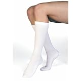 Ames Walker Style 632, 633 Unisex Adult Diabetic/Sports Over Calf Socks 8-15 mmHg - White, X-Large