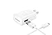 Samsung Charging Adapter Travel Charger with 2 Micro USB Data Charge Sync 5 foot Cables for Galaxy S6, Edge S4, S3, Note 4, Note 2
