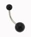 Black UV Belly Ring - 14 Gauge - 5mm & 8mm Balls - Sold Individually