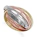 Jewelco London 9ct Yellow, white and rose gold hand assembled 3mm Russian Wedding Ring
