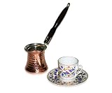 Turkish Coffee Maker and a cup with saucer