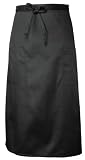 Chef Works 122A-BLK Black Two Pocket Bistro Apron, 32-InchL by 28-InchW
