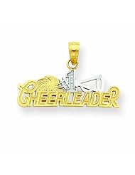 10K Gold & Rhodium #1 Cheerleader Charm