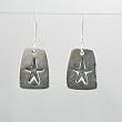 Rectangular Star Dangle Earrings in Sterling Silver, #9233