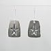 Rectangular Star Dangle Earrings in Sterling Silver, #9233