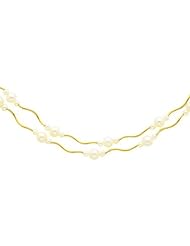 14K Gold White Cultured Round Pearl Necklace 20"