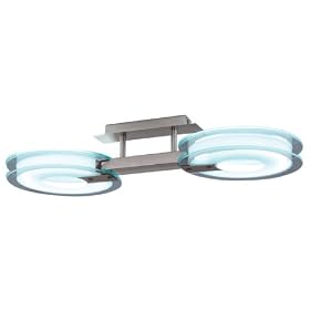 Eglo 88261A New Age, Nickel Frosted and Clear, 2-Light Ceiling Light Fixture by Eglo