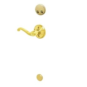 Schlage F394 FLA 605 RH Flair Interior Right Hand Dummy Lever, Polished Brass