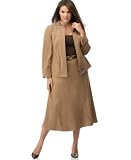 JM Collection Plus Size Moleskin Zip Jacket & Skirt