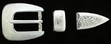 Polished silver Western Buckle Loop and Tip set