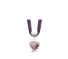 Heather Pink Islay Heart Pendant On Lindsay Tartan Ribbon