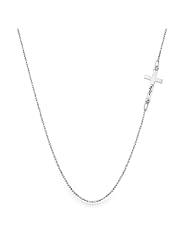 Sterling Silver Engraved Side Cross Necklace-Custom Made with any name!