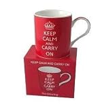 Keep Calm and Carry On Red Mug - in Gift Box