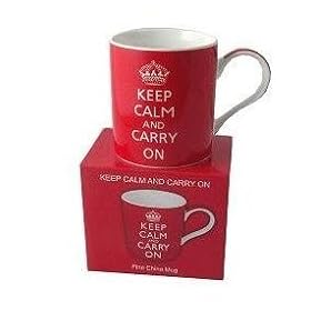 Keep Calm and Carry On Red Mug - in Gift Box