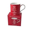 Keep Calm and Carry On Red Mug - in Gift Box