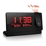 Slim Black Line Projection Clock