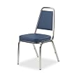 Stacking Chair, 18"x22"x34-1/2", 4/CT, Blue/Chrome Frame