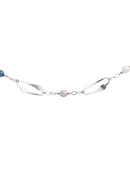 Multi Color Cultured Pearl and Large Chain Linked Necklace