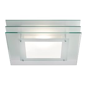 Astro 0291 E27 Strata Sqaure Ceiling Light excluding 2 x 40 Watt 230 V Bulb, Frosted