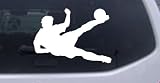 Car Sport-Soccer Player Sports Car Window Wall Laptop Decal Sticker -- White 30in X 21.2in