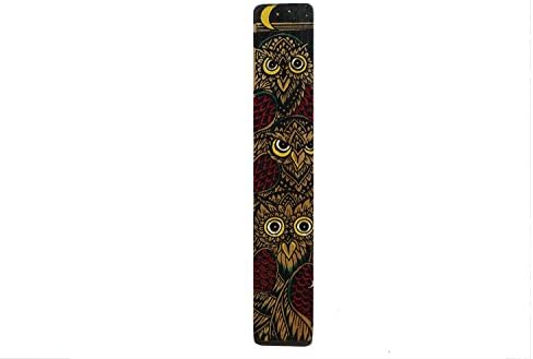 Three Owls, HANDPAINTED, Unique Handmade Bookmark From Thailand, Quality Teak Wood, Lovely Gift for Booklovers