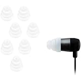 Xcessor Triple Flange Conical Replacement Silicone Earbuds 4 Pairs (Set of 8 Pieces) (Medium, Transparent)