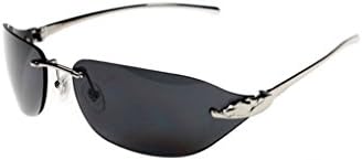 Frameless luxury leopard head retro sunglasses polarized sunglasses driving mirror outdoor recreation (Silver frame)