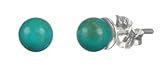 Sterling Silver Back Stabilized Turquoise 4mm Stud Earrings