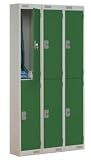 Trexus Plus Lockers Nesting Pre-drilled 2 Door Nest of 3 W900xD300xH1800mm Grey and Green