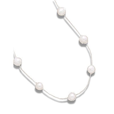 Sterling Silver Illusion Necklace Freshwater Pearls