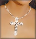 Rhinestone Cross Necklace.