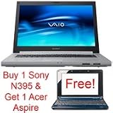 Sony VAIO VGN-N395E/B with FREE Acer Notebook 15.4 Notebook (1.73GHz Core 2 Duo T5300 1GB RAM 160GB HDD DL DVD-RW Vista Home Premium)